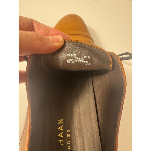 Cole Haan Men’s Cap Toe Oxford Shoes English Tan Leather Size 12 Grand.OS - Picture 5 of 9